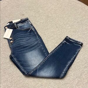 Zenana Outfitters High Rise Blue Jeans with Tapered Leg